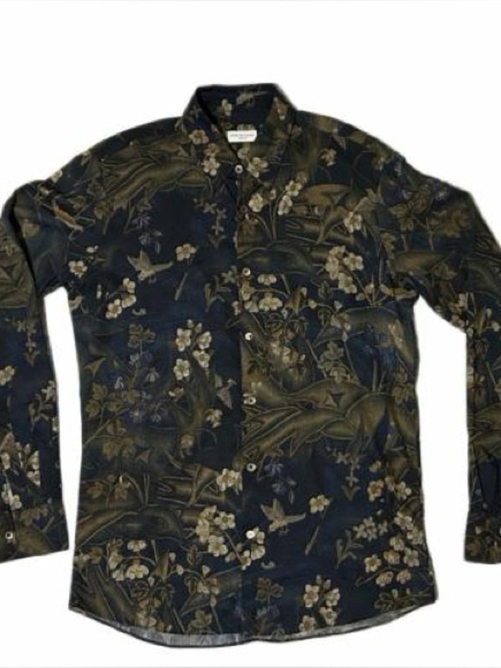 Dries Van Noten Botanical Bird Print Button-Up Shirt